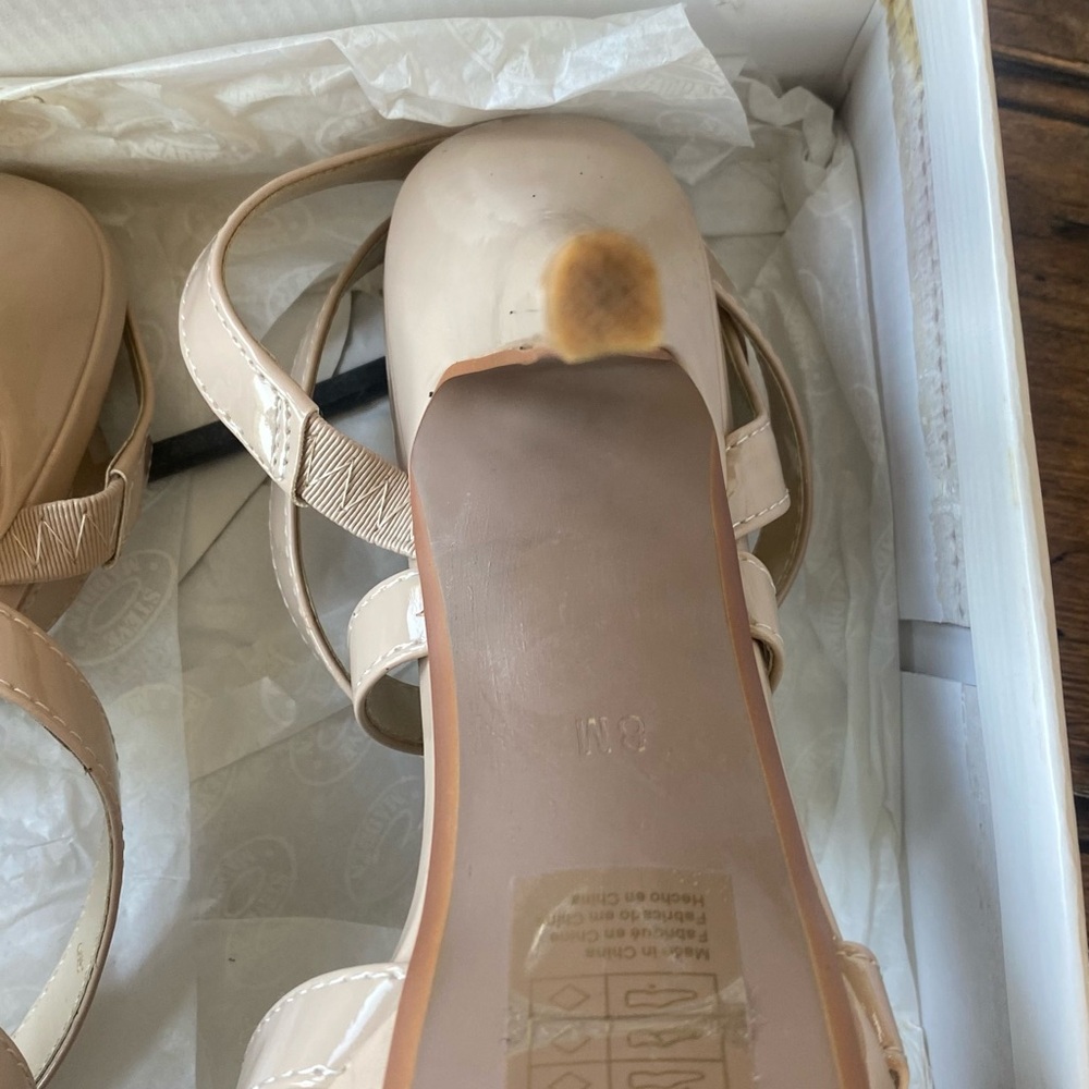Touch Ups Patent Strappy Nude Platform Heels - Picture 11 of 11